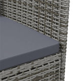Garden Dining Chairs 2 pcs Poly Rattan Grey - Rear View