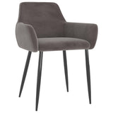 Dining Chairs 6 pcs Light Grey Velvet - Front View