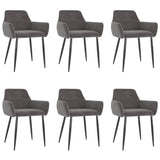 Dining Chairs 6 pcs Dark Grey Velvet