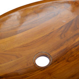 Basin Solid Teak Wood 60x40x10 cm - Front View
