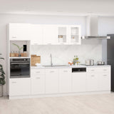 7 Piece Kitchen Cabinet Set Lyon White Engineered Wood