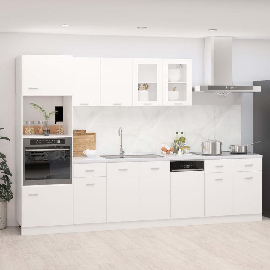 7 Piece Kitchen Cabinet Set Lyon" White Engineered Wood