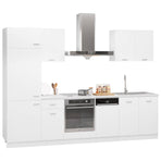 7 Piece Kitchen Cabinet Set Lyon" White Engineered Wood
