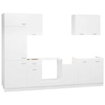 7 Piece Kitchen Cabinet Set Lyon" White Engineered Wood