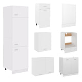 7 Piece Kitchen Cabinet Set Lyon White Engineered Wood