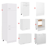 7 Piece Kitchen Cabinet Set Lyon White Engineered Wood