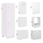 7 Piece Kitchen Cabinet Set Lyon" White Engineered Wood