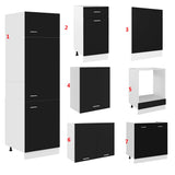 7 Piece Kitchen Cabinet Set Lyon Black Engineered Wood