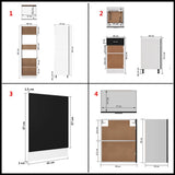 7 Piece Kitchen Cabinet Set Lyon Black Engineered Wood