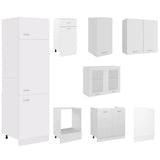 8 Piece Kitchen Cabinet Set Lyon White Engineered Wood