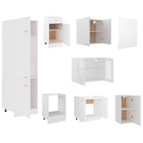 8 Piece Kitchen Cabinet Set Lyon White Engineered Wood