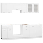 8 Piece Kitchen Cabinet Set "Lyon" White Engineered Wood
