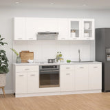 8 Piece Kitchen Cabinet Set Lyon White Engineered Wood