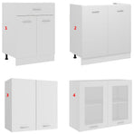 4 Piece Kitchen Cabinet Set "Lyon" White Engineered Wood