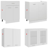4 Piece Kitchen Cabinet Set Lyon White Engineered Wood - Extra Image