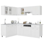 11 Piece Kitchen Cabinet Set Lyon" White Engineered Wood