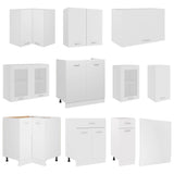 11 Piece Kitchen Cabinet Set Lyon White Engineered Wood - Top-Down View