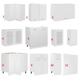 11 Piece Kitchen Cabinet Set Lyon White Engineered Wood