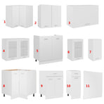 11 Piece Kitchen Cabinet Set Lyon" White Engineered Wood