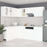 11 Piece Kitchen Cabinet Set Lyon White Engineered Wood
