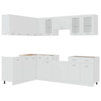 11 Piece Kitchen Cabinet Set Lyon" White Engineered Wood