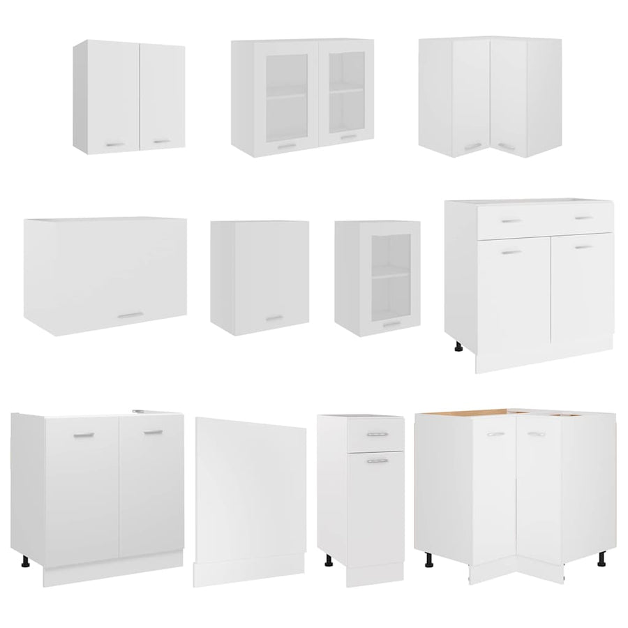 11 Piece Kitchen Cabinet Set Lyon" White Engineered Wood