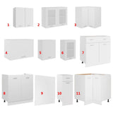 11 Piece Kitchen Cabinet Set Lyon White Engineered Wood