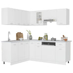 11 Piece Kitchen Cabinet Set Lyon" White Engineered Wood