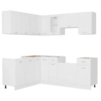 11 Piece Kitchen Cabinet Set Lyon" White Engineered Wood