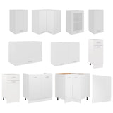 11 Piece Kitchen Cabinet Set Lyon White Engineered Wood - Top-Down View