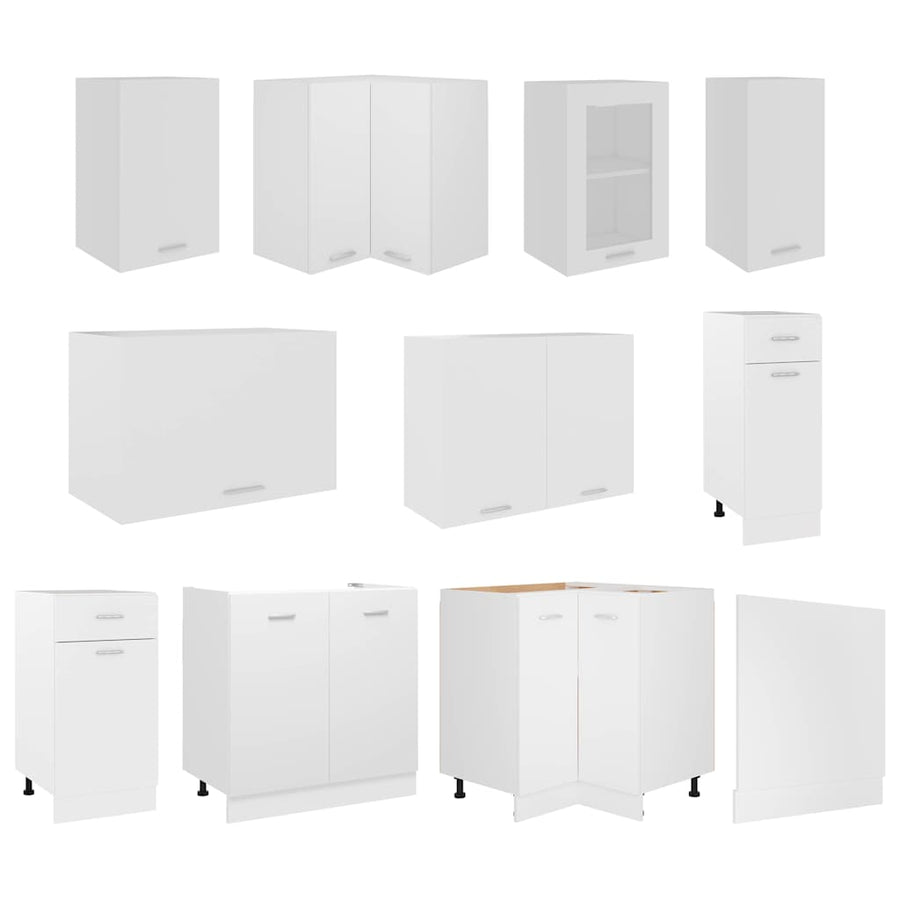11 Piece Kitchen Cabinet Set Lyon" White Engineered Wood