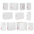 11 Piece Kitchen Cabinet Set Lyon" White Engineered Wood