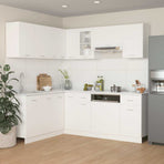 11 Piece Kitchen Cabinet Set Lyon" White Engineered Wood