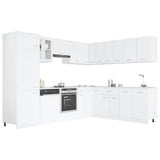 14 Piece Kitchen Cabinet Set Lyon" White Engineered Wood
