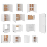 14 Piece Kitchen Cabinet Set Lyon" White Engineered Wood