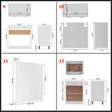14 Piece Kitchen Cabinet Set Lyon" White Engineered Wood