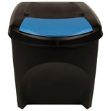 Stackable Garbage Bin Boxes 3 pcs Anthracite 75 L Polypropylene - Rear View