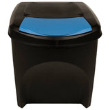 Stackable Garbage Bin Boxes 4 pcs Anthracite 100 L Polypropylene - Front View