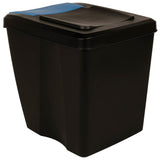 Stackable Garbage Bin Boxes 4 pcs Anthracite 100 L Polypropylene - 45-Degree Angle