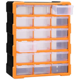 Multi-drawer Organiser with 18 Middle Drawers 38x16x47 cm - 45-Degree Angle