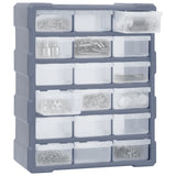 Multi-drawer Organiser with 18 Middle Drawers 38x16x47 cm - Front View