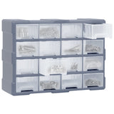 Multi-drawer Organiser with 16 Middle Drawers 52x16x37 cm - Side View