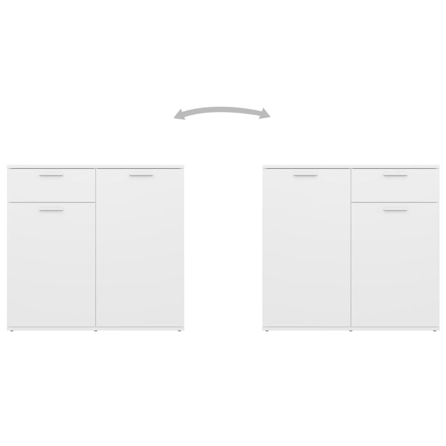 Sideboard White 80x36x75 cm Engineered Wood