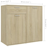 Sideboard Sonoma Oak 80x36x75 cm Engineered Wood - Extra Image