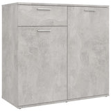 Sideboard Concrete Grey 80x36x75 cm Engineered Wood - Front View