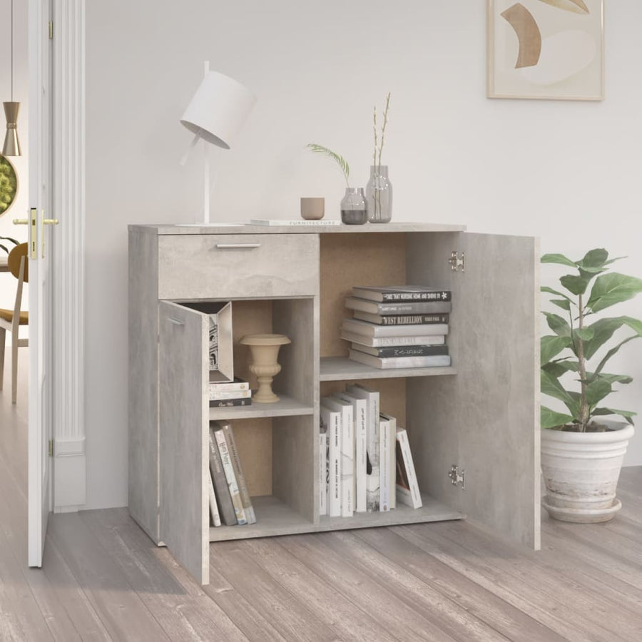 Sideboard Concrete Grey 80x36x75 cm Engineered Wood