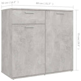 Sideboard Concrete Grey 80x36x75 cm Engineered Wood - Extra Image