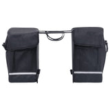 Double Bicycle Bag for Pannier Rack Waterproof 35 L Black - Front View
