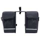 Double Bicycle Bag for Pannier Rack Waterproof 35 L Black - Front View