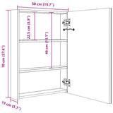 LED Bathroom Mirror Cabinet Shining White 50x13x70 cm
